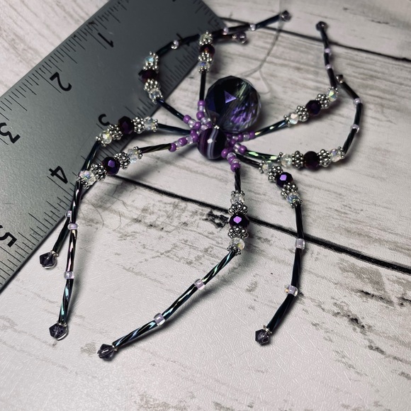 Hand Crafted Glass Crystal Prism And Purple Crazy Laced Agate S… - Picture 15 of 15